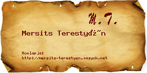 Mersits Terestyén névjegykártya